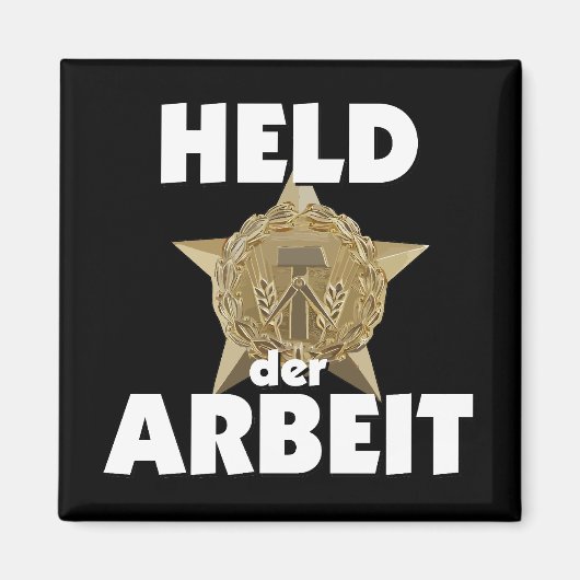Retro Ostalgie DDR Held der Arbeit Stern Wappen マグネット (正面)