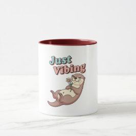 Retro Otter Calm Vibes Color Inside Mug マグカップ