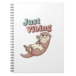 Retro Otter Just Vibing Lined Notebook ノートブック