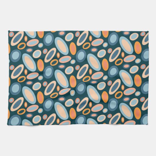 Retro Oval Pattern Kitchen Towel キッチンタオル (横)