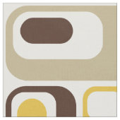 Retro Ovals white mustard teal orange green brown  ファブリック (クローズアップ)