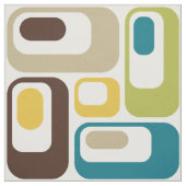 Retro Ovals white mustard teal orange green brown  ファブリック (見本)