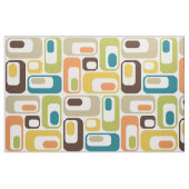 Retro Ovals white mustard teal orange green brown  ファブリック (ファットクウォーター)