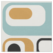 retro ovals white teal mustard black aqua indigo  ファブリック (クローズアップ)