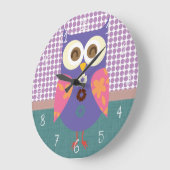 Retro Owl ラージ壁時計 (傾斜)