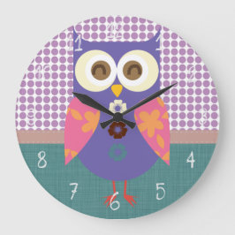 Retro Owl ラージ壁時計