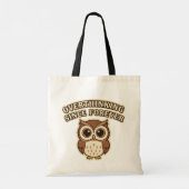 Retro Owl Deep Thoughts Canvas Tote Bag トートバッグ (裏面)