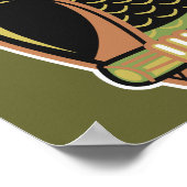 retro owl design ポスター (角)