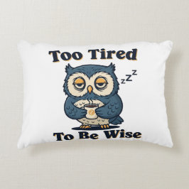 Retro Owl Exhausted Humor Rectangular Pillow アクセントクッション
