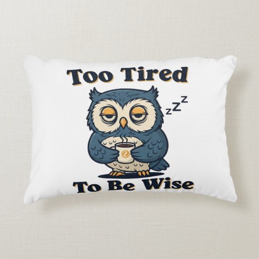 Retro Owl Exhausted Humor Rectangular Pillow アクセントクッション (正面)