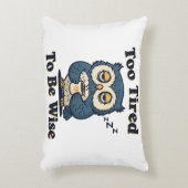 Retro Owl Exhausted Humor Rectangular Pillow アクセントクッション (正面(垂直))