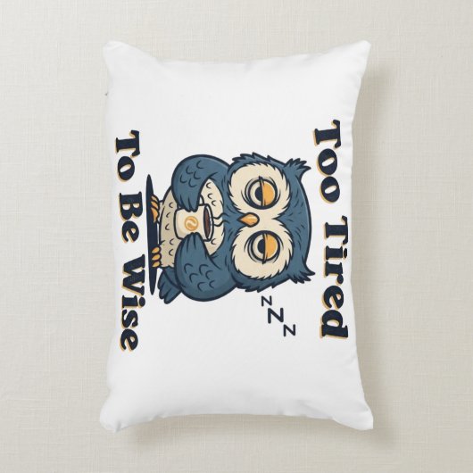 Retro Owl Exhausted Humor Rectangular Pillow アクセントクッション (正面(垂直))