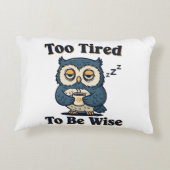 Retro Owl Exhausted Humor Rectangular Pillow アクセントクッション (裏面)