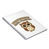 Retro Owl Overthinking Lined Notebook ノートブック (右側)