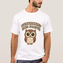 Retro Owl Overthinking Men’s Graphic T-Shirt Tシャツ