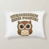 Retro Owl Overthinking Rectangular Pillow アクセントクッション (正面)