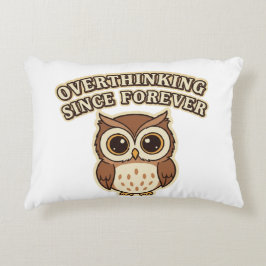 Retro Owl Overthinking Rectangular Pillow アクセントクッション