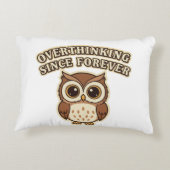 Retro Owl Overthinking Rectangular Pillow アクセントクッション (裏面)