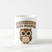 Retro Owl Overthinking White Mug コーヒーマグカップ (中央)