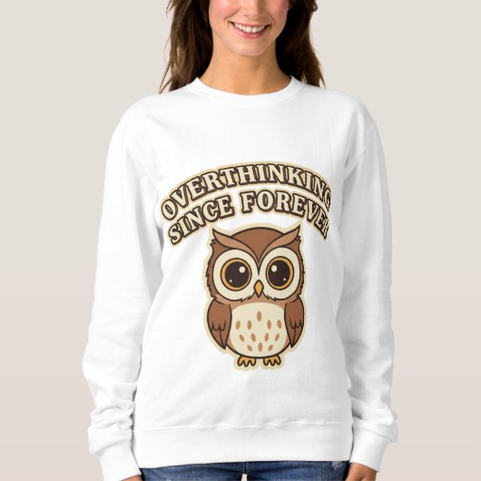 Retro Owl Overthinking Women’s Sweatshirt スウェットシャツ (正面)