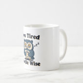 Retro Owl Sleepy Wisdom White Mug コーヒーマグカップ (正面右)