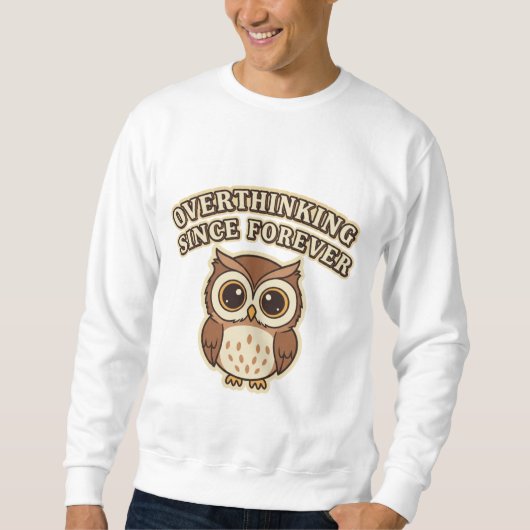 Retro Owl Thoughtful Mind Men’s Sweatshirt スウェットシャツ (正面)