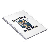 Retro Owl Tired Thoughts Lined Notebook ノートブック (右側)