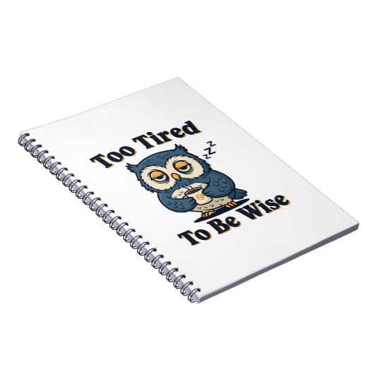 Retro Owl Tired Thoughts Lined Notebook ノートブック (右側)
