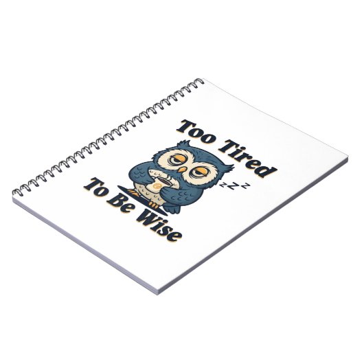 Retro Owl Tired Thoughts Lined Notebook ノートブック (左側)