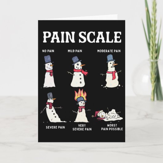 Retro Pain Scale Snowman Trauma Nurse Christmas Nu カード (正面)