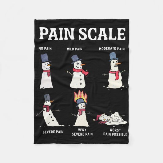 Retro Pain Scale Snowman Trauma Nurse Christmas Nu フリースブランケット (正面)
