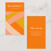 Retro Painted Abstract Crossed Lines Orange Blank 名刺 (正面/裏面)