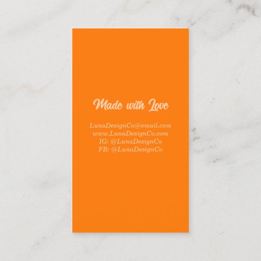 Retro Painted Abstract Crossed Lines Orange Blank 名刺 (裏面)