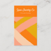 Retro Painted Abstract Crossed Lines Orange Blank 名刺 (正面)
