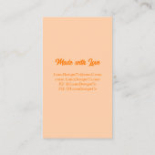 Retro Painted Abstract Crossed Lines Peach Blank 名刺 (裏面)