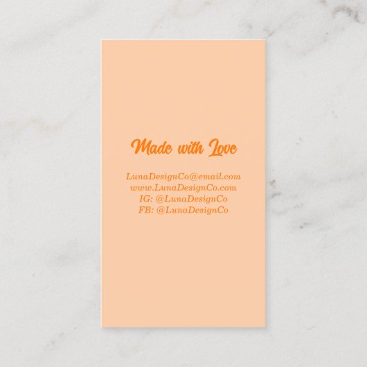 Retro Painted Abstract Crossed Lines Peach Blank 名刺 (裏面)