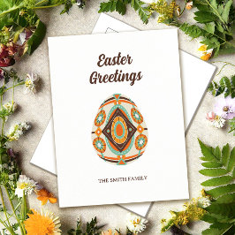 Retro Painted Easter Egg  シーズンポストカード