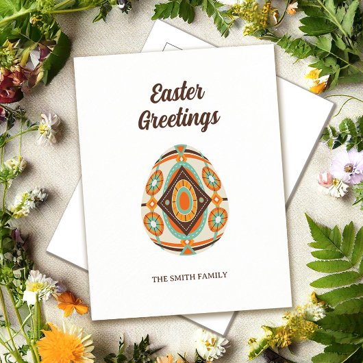 Retro Painted Easter Egg  シーズンポストカード