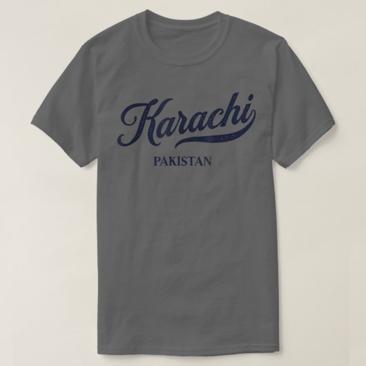 Retro Pakistan City  Vintage Karachi  Tシャツ (デザイン正面)