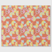 Retro Palm Springs Cactus Gift Wrap Paper ラッピングペーパー (フラット)