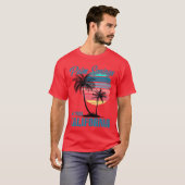 Retro Palm Springs California Beach Vibes Summer V Tシャツ (正面フル)
