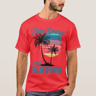 Retro Palm Springs California Beach Vibes Summer V Tシャツ