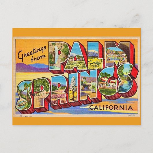 Retro Palm Springs Greeting Postcard ポストカード (正面)