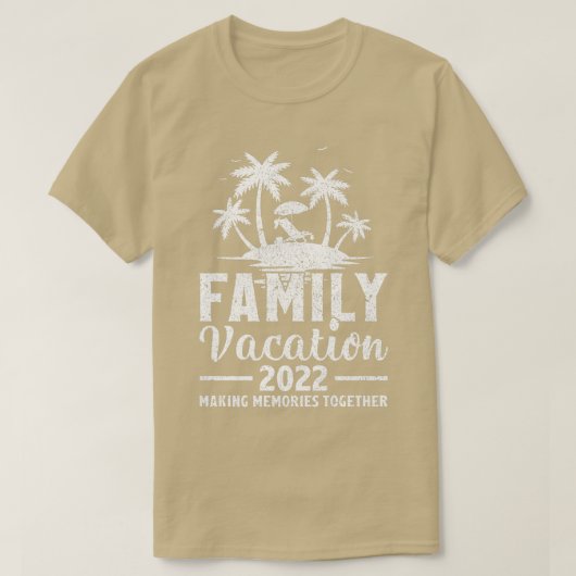 Retro Palm Tree Family Vacation 2022 Beach Sunset  Tシャツ (デザイン正面)