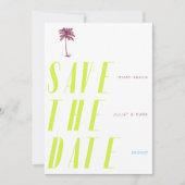 Retro Palm Tree Save the Date - Citrus 招待状 (正面)
