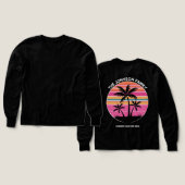 Retro Palm Tree Sunset - Family Vacation 2023 Desi (デザイン 正面＆背面)