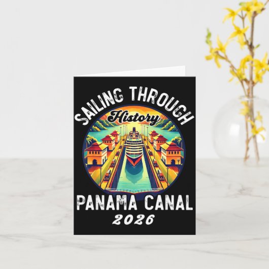 Retro Panama C Panama Waterway Sailing Cruising 20 カード (黄色い花)