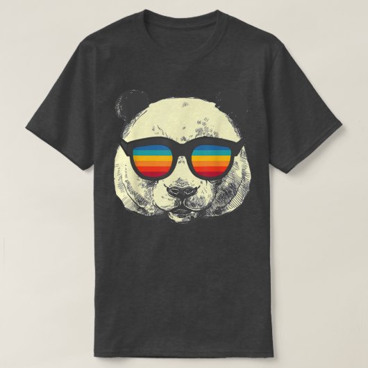 Retro Panda With Sunglasses  Tシャツ (デザイン正面)