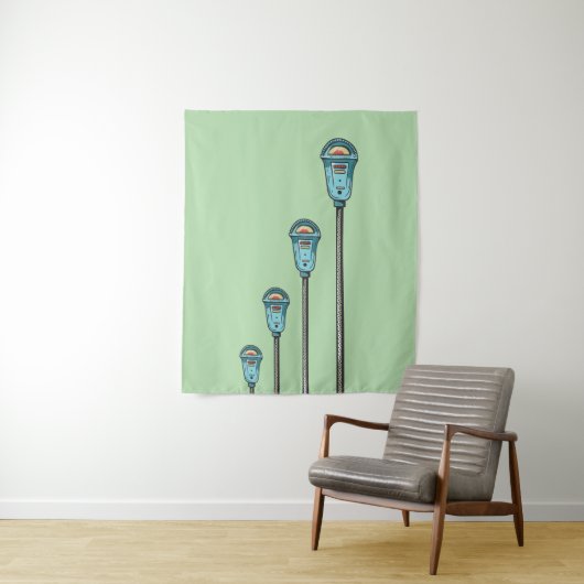 Retro parking meter タペストリー (インサイチュ)