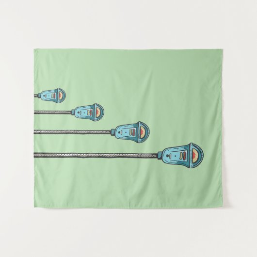 Retro parking meter タペストリー (正面(横))